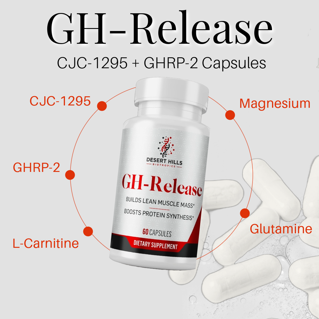 GH-Release CJC-1295 and GHRP2 (Ipamorelin) Peptide Capsules Lean Growth Supplement