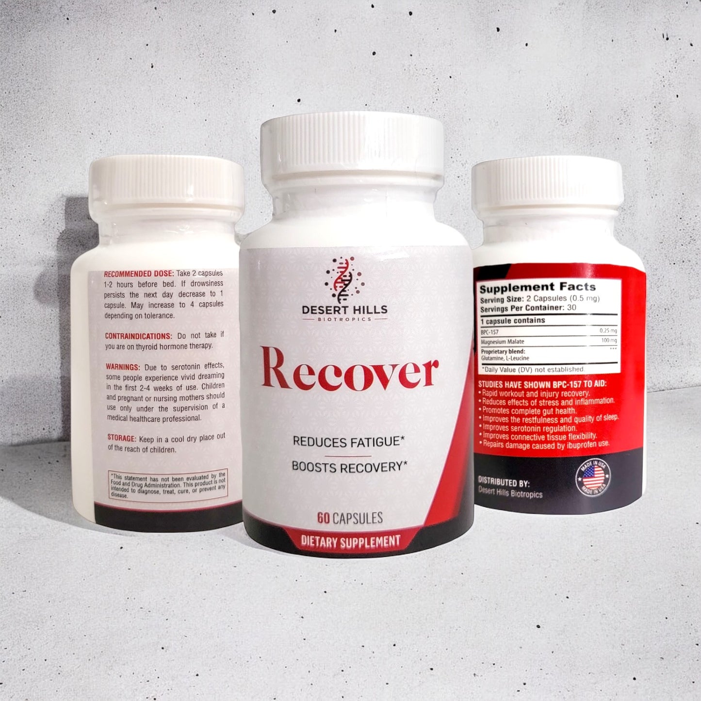 Recover BPC-157 Capsules Peptide Recovery Supplement