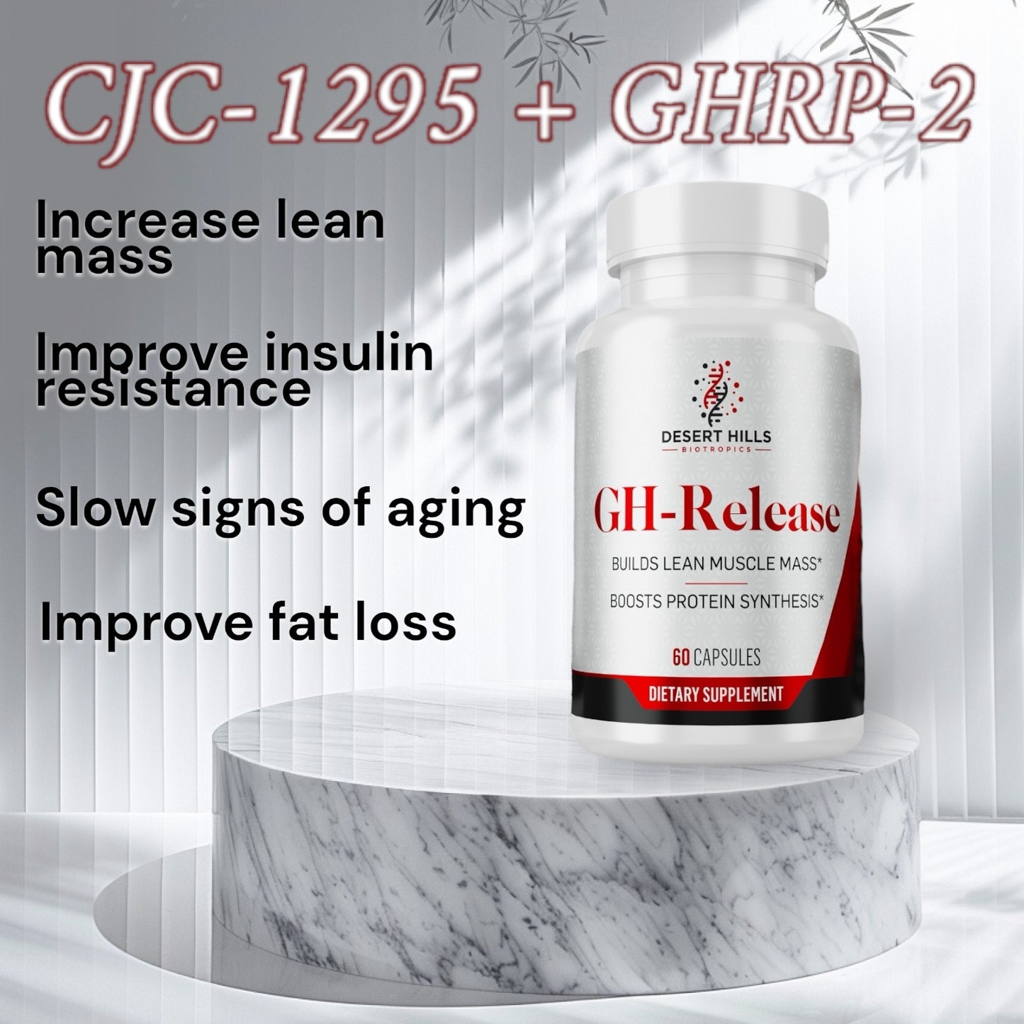 GH-Release CJC-1295 and GHRP2 (Ipamorelin) Peptide Capsules Lean Growth Supplement