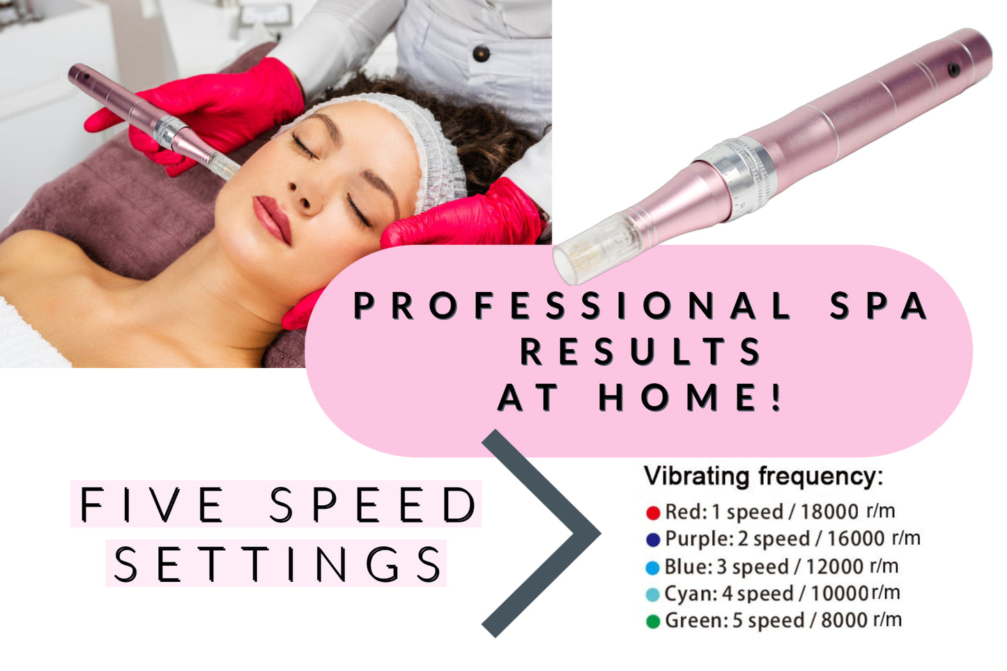 Microneedling Pen Wireless Electric Derma Wand with 6 Pieces Replacement Needle Cartridges for Microneedling Pen Adjustable Depth Microneedle Dermapen